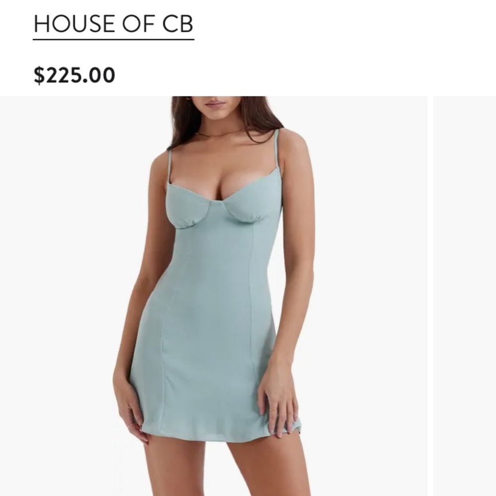 House of CB Christiana Floral Minidress size small D/E cup Light Jade